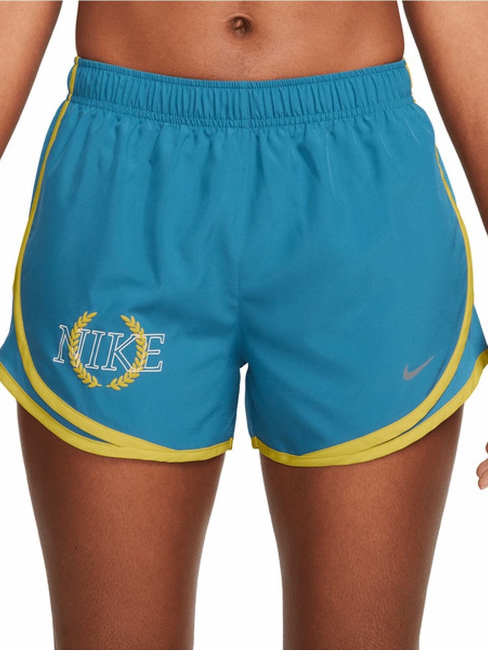 Nike Women's Teal Shorts with Yellow Trim